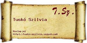 Tuskó Szilvia névjegykártya